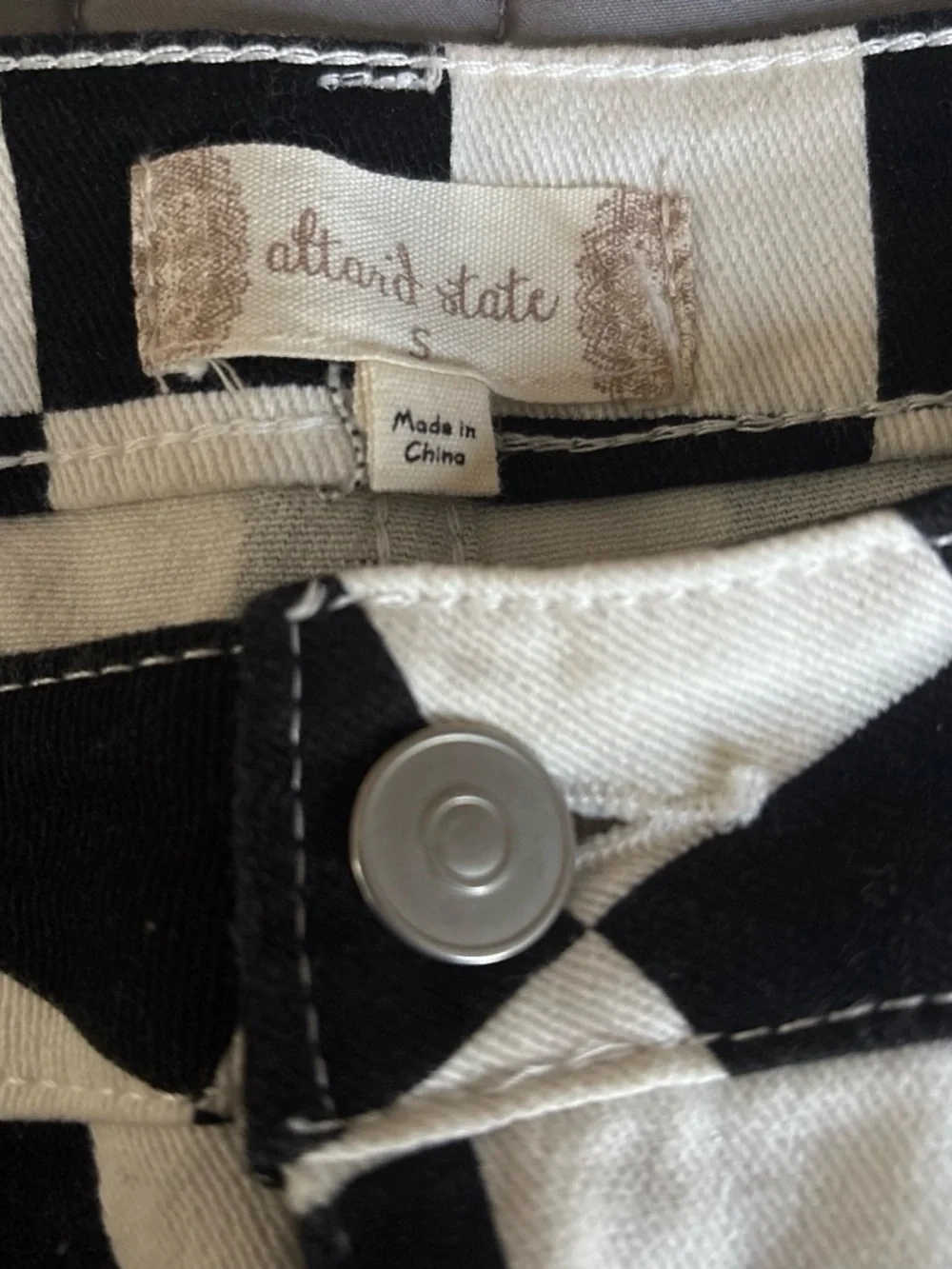 Altar’d State Black & White Checkerboard Women’s Shorts size S